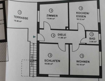 3-Zimmer-Wohnung mit großem Balkon und Einbauküche in Biblis