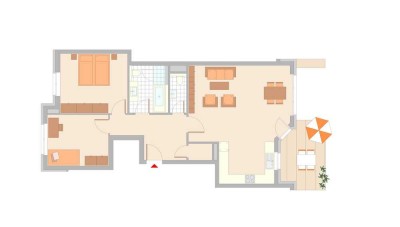2- Zimmer Wohnung mit Terrasse und Gartennutzung