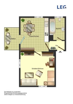 Demnächst frei! 1 ZKB mit Balkon.