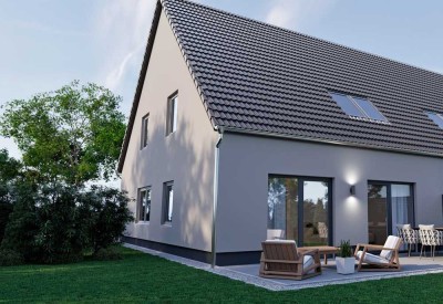 EINFAMILIENHAUS NEUBAU FREISTEHEND, FBH, Lüftung, Bodenplatte