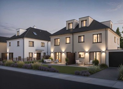 Noch 1 Haus verfügbar / Bezug Frühjahr/Sommer 2026! Neubau-Haushälfte mit Süd-West Garten