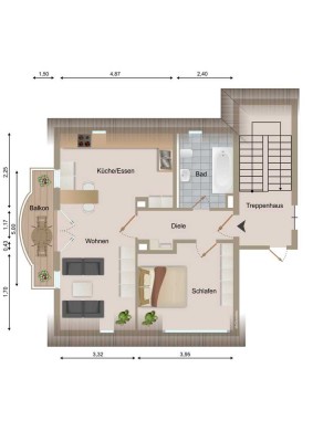 Charmante 2-Zimmer-Dachgeschosswohnung mit Schwarzwaldblick, EBK & Stellplatz