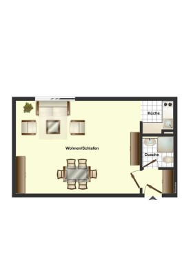 Neu renoviert ! Großes Einraumappartement