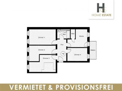 Zentrumsnahe 4-Zimmer-Wohnung mit Terrasse