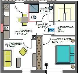 Ansprechende 2-Zimmer-Wohnung in Zweibrücken in ruhiger Lage