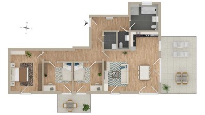 4-Zimmer-Penthousewohnung mit Südausrichtung und schönem Bergblick
