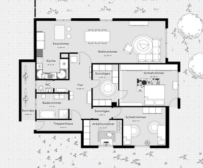 5-Zimmer-EG-Wohnung mit großem Garten & überdachtem Freisitz – frisch saniert