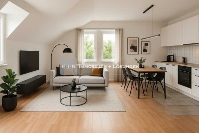 2 Zi. DG-Wohnung (70m²) mit Gäste-WC, Fahrstuhl und PKW-Stellplatz