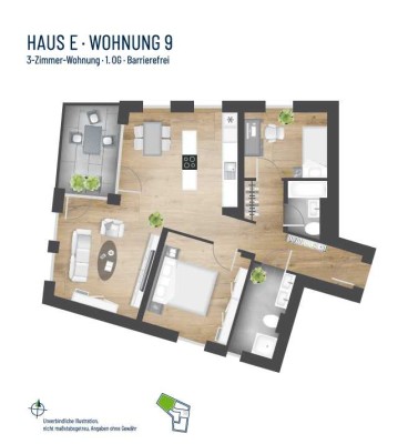 HN-OST - Exklusive 3-Zimmer-Neubauwohnung (E9)