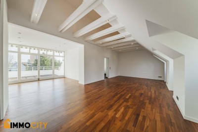 Exklusiv und perfekt aufgeteilte Dachgeschoßwohnung 92 m², 2 Zimmer + 16 m² südostseitige Terrasse in zentraler Lage, Speisinger Straße, Klimatisiert