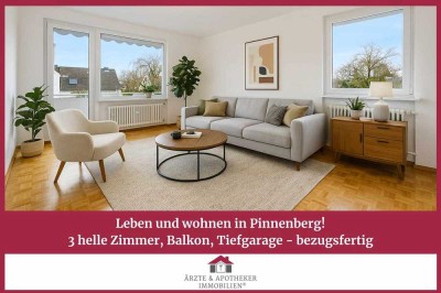 Leben & wohnen in Pinneberg!
3 helle Zimmer, Balkon, Tiefgarage - bezugsfertig