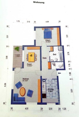 Zentrale renovierte 3-Zimmer-EG-Wohnung mit EBK und zusätzlichem Raum in Hofheim am Taunus