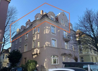 Freies, absolut ruhiges 3-4 ZKB Jugendstil-Juwel im besten Beethovenviertel mit großer Süd-Loggia!