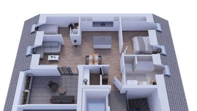 Erstbezug Neubau 3-Zimmer Whg. im DG mit Aufzug und Balkon
