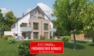 Wohnen im Grünen: 3-Zi-EG-Wohnung mit Süd-West-Terrasse + ca. 190 m² Garten