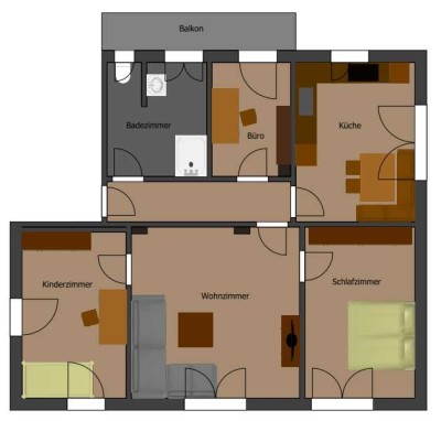 Freundliche und neuwertige 4-Raum-EG-Wohnung mit Balkon in Mespelbrunn