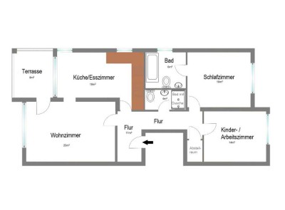 Optimal geschnittene 3-Zimmer-Wohnung (96m2) in Brombach Bühl mit Küche, Terrasse und TG-Stellplatz