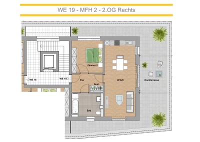 Sonnige Penthousewohnung mit großer Dachterrasse im KFW 40 Energiesparhaus Trier,  Maarviertel