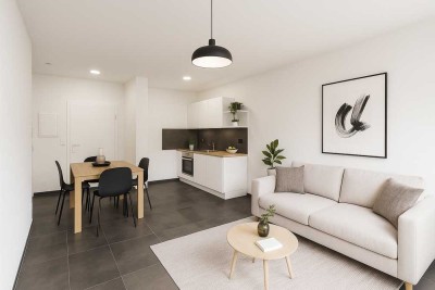 Moderne 2-Zimmer-Wohnung mit Terrasse und Fußbodenheizung