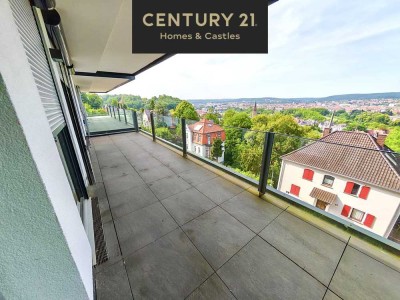LUXUS PUR: 146m² NEUBAU-Wohnung mit GIGA Fernblick über ganz SB in Toplage, Riesen Terr. Garage