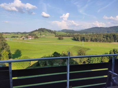 Blick ins grüne Allgäu und die Berge - 2-Zimmer-Dachgeschosswohnung mit EBK in Seeg