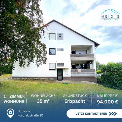 ❯❯ PROFITABLES INVESTMENT - Funktionale 1-Zimmer-Wohnung auf Erbpachtgrundstück in Nußloch ❮❮