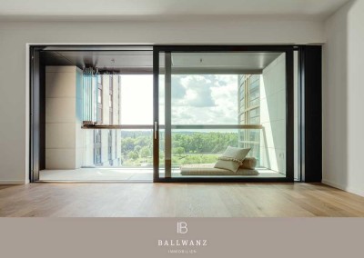 Panorama inklusive! Süd-Loggia & Balkon mit Blick auf den Main