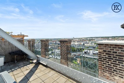 Traumhafte 3-Zimmer-Maisonette mit 3 Terrassen über 2 Etagen (13./14. Stock) im Gasometer
