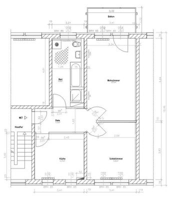 Dreiraumwohnung mit Balkon