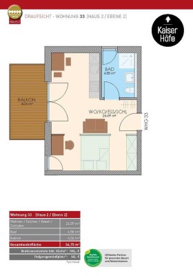 1-Zimmer Apartment mit Balkon