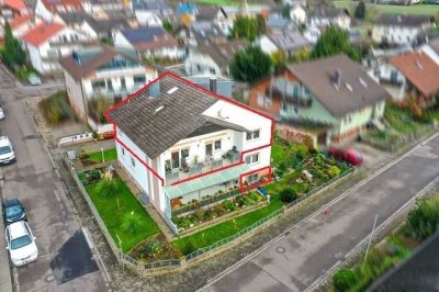 Das Haus im Haus - Helle OG Wohnung mit Balkon und 2 Einzimmerappartements im DG und UG