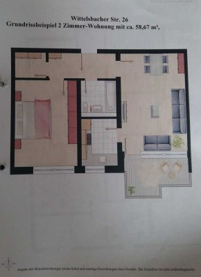 Möblierte 2-Zimmer-Wohnung mit Balkon und Stellplatz in Germering