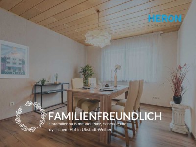 FAMILIENFREUNDLICH - Einfamilienhaus mit viel Platz, Scheune und idyllischem Hof in Ubstadt-Weiher