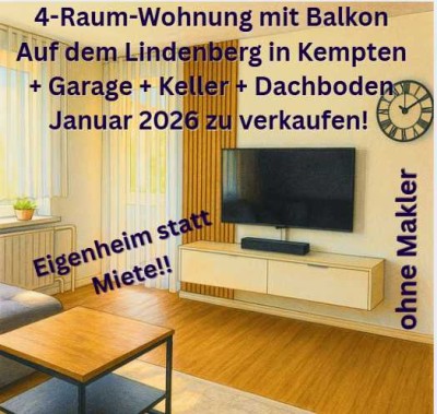 Allgäunest – großzügig, gemütlich &nah - 4 RKB + 75m2 + Westbalkon + Garage + gr. Keller +3,6% TOP