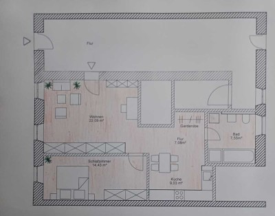 Exklusive 2-Raum-EG-Wohnung in Floß