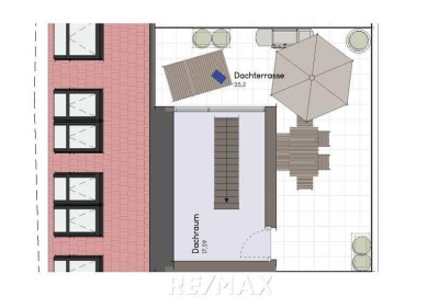 4-Zimmer-Dachgeschosswohnung mit XL-Dachterrasse, zusätzlichem Dachraum &amp; perfekter Infrastruktur im Haus