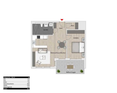 2-Zimmer Wohnung mit Balkon und Aufzug im betreuten Wohnen