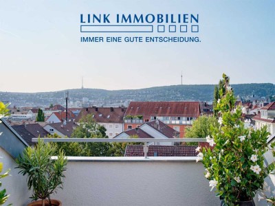 Blick über die Stadt: Außergewöhnliche DG-Wohnung mit Terrasse und Blick über Stuttgart
