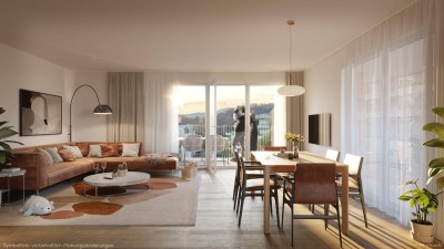 Moderne 3-Zimmer-ETW in Klagenfurt: Erstbezug mit großem Balkon