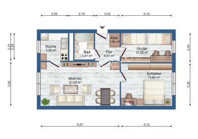 Gemütliche 3-Zimmer-Wohnung im 1. Obergeschoss mit EBK und Badewanne