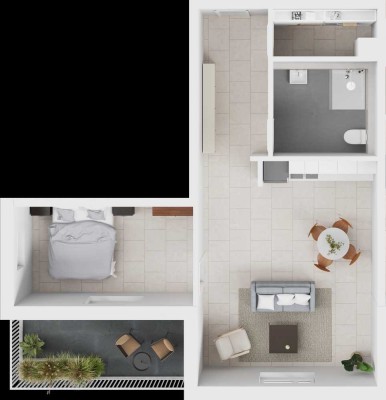 Moderne Neubauwohnung mit Gartenblick