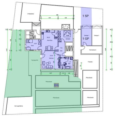 Gepflegte 3-Zimmer-Wohnung, Küche, Bad, Gäste-WC mit großen Garten in Gerolzhofen