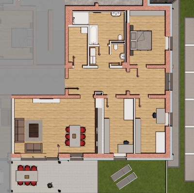Moderne 4-Raum Wohnung im Erstbezug mit großer Terasse