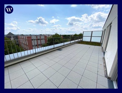 Herrliche Aussichten im Neubau: Dachterrasse + Blick über die Dächer, 4 Zimmer, 2 Bäder, Einbauküche