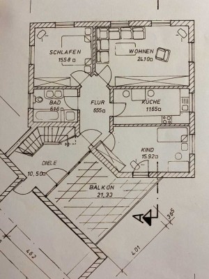 3-Zimmerwohnung in Aicha vorm Wald
