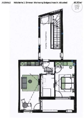 MODERN LIVING - Stilvoll möblierte 2-Zimmer-Erdgeschoss-Wohnung mit Terrasse in Altusried