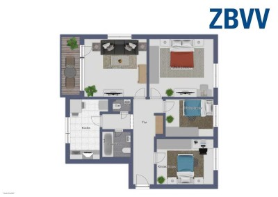 Familienwohnung in ruhiger Lage in Wittlaer