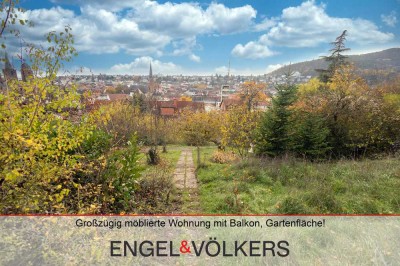 Großzügig möblierte Wohnung mit Balkon, Gartenfläche und Weitblick!