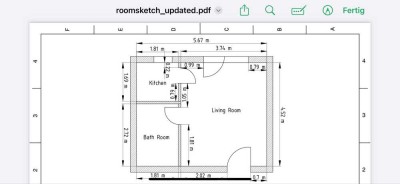 Geschmackvolle, gepflegte 1-Raum-Wohnung mit geh. Innenausstattung mit Balkon und EBK in Karlsruhe