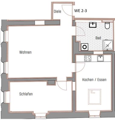 Erstbezug nach Sanierung: geräumige 2-Raum-Wohnung im Zentrum von Neumarkt-St. Veit